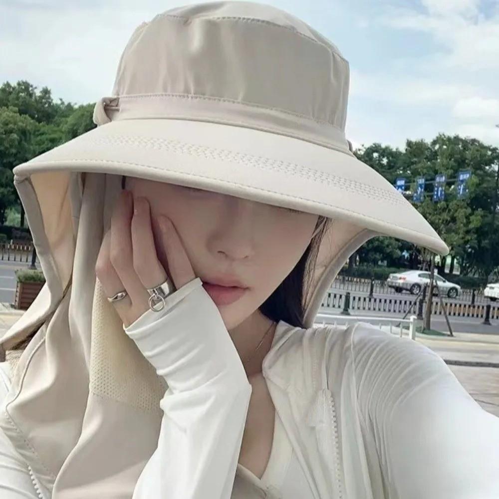 Outdoor Sunscreen Bucket Hat UV Protection Neck Flap Bucket Hat Breathable Fisherman Hat  Travel