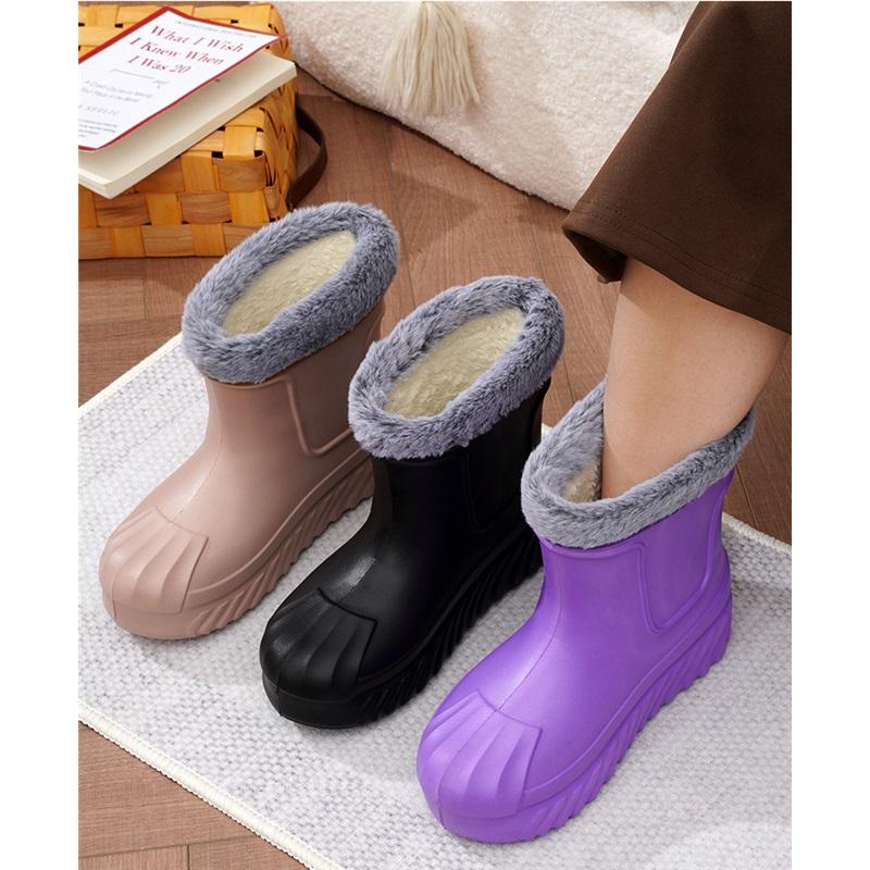 Ladies' Anti Slip Waterproof Warm Cotton Shoes Snow Boots Kitchen Outdoor Car Wash Cold Storage Work Shoes
