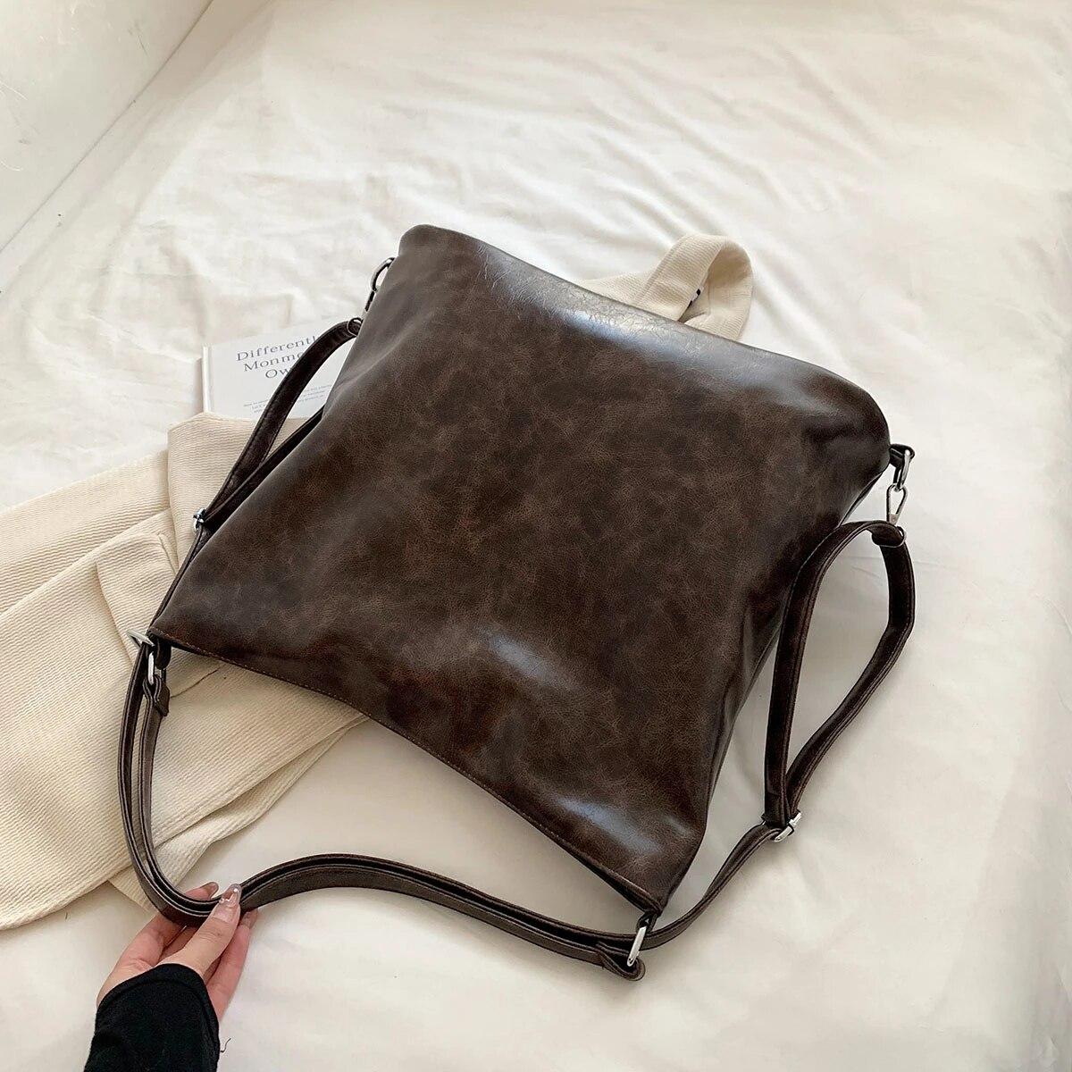 Большие сумки на плечо в стиле ретро для женщин — фото 8