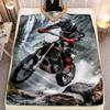 1pc Motorbike Rider In Action Blanket-Lightweight Flannel Home Furnishings Bedding Blanket Suitable for Sofas Beds Travel Camping Living Roo