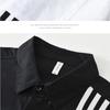 Korean Fashion Men Long Sleeve Shirt Street Style Stripes Patchwork Shirt Spring and Autumn Pure Cotton Casual Tops Youth White Shirt