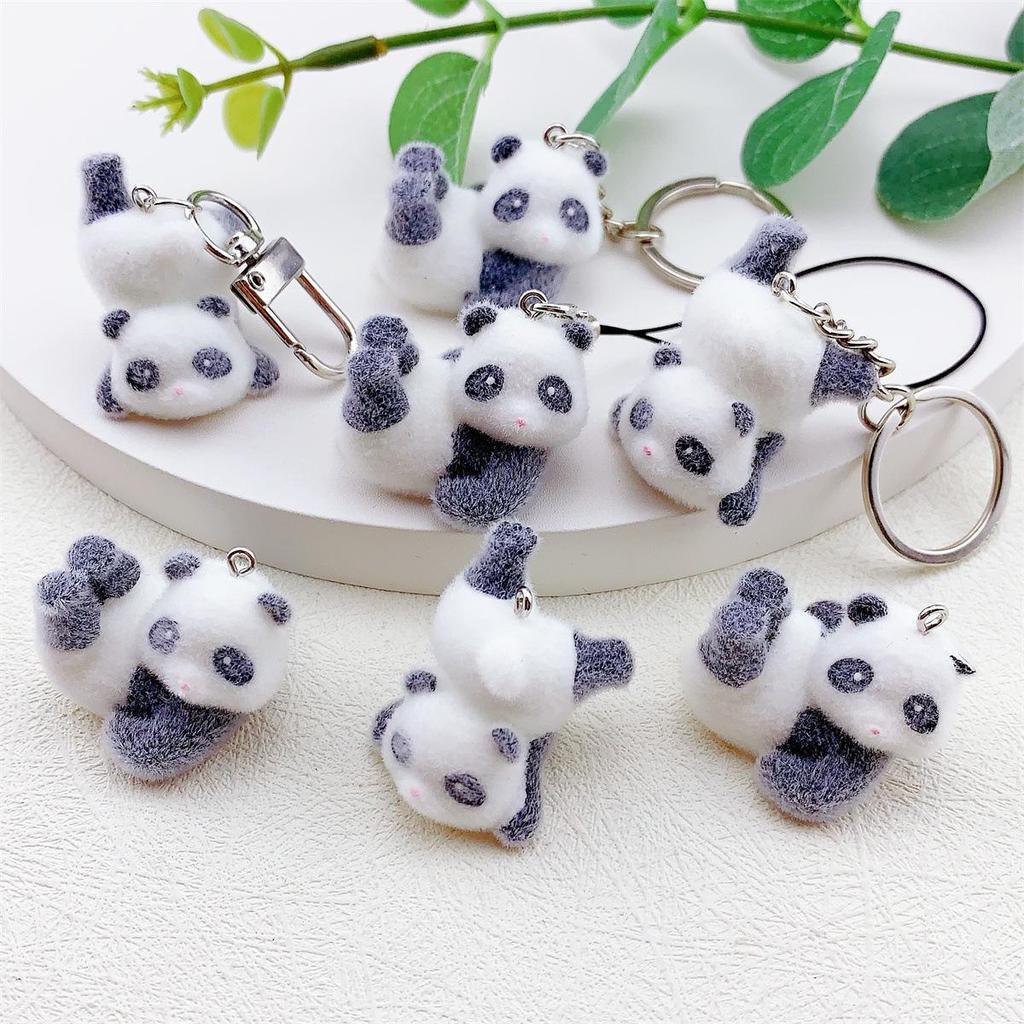 3D Resin Panda Pendant Keychain for DIY Jewelry