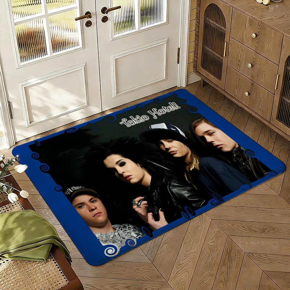Guitarist T-Tom Kaulitz Singer Floor Mat Soft Thickened Absorbent Non-Slip Bedroom Living Room Door Mat Home Decor Flannel Rugs