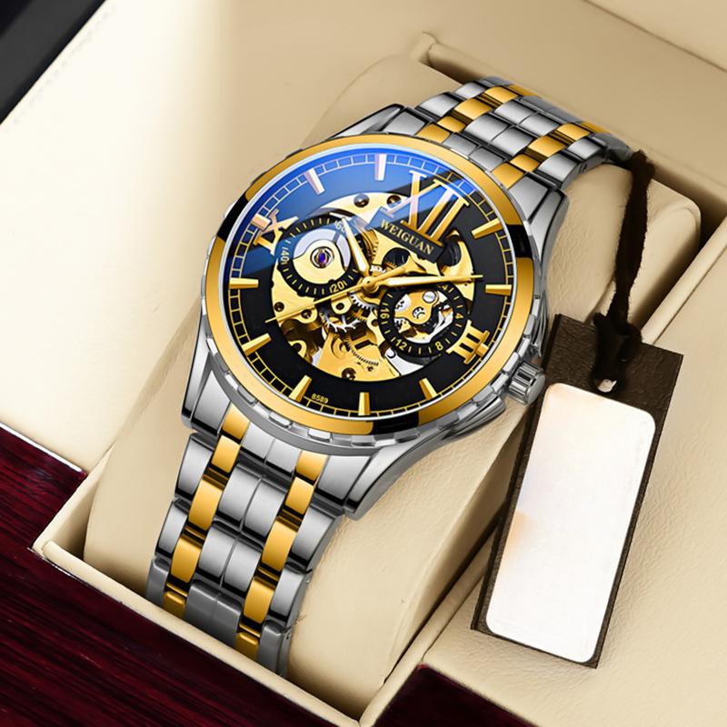 Fully Automatic Mechanical Watch Men's Watch Luminous Waterproof Hollow Fashion Business Korean Version Student New Style