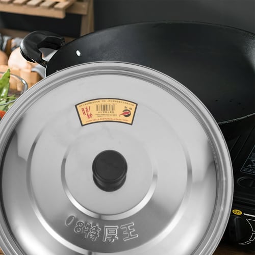 Luxshiny Stainless Steel Universal Lid for Frying Pans, Pots, Cast Iron, and Skillets, 33cm