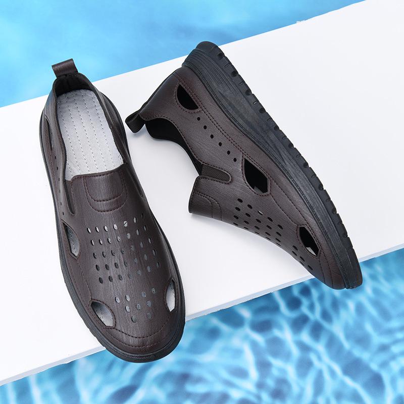 2025 Summer Men's Breathable Casual Beach Sandals - Hollow-out Outdoor Shoes