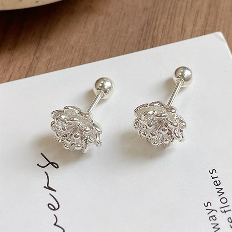 1Pair Retro Lotus Ear Bone Nail Spiral Stud Earrings For Women Girls Wedding Party  Fine Jewelry Gift