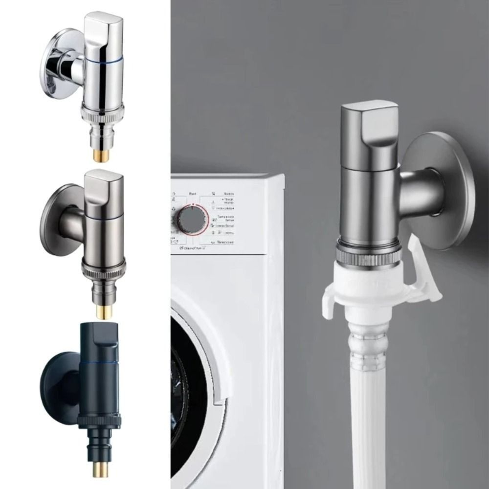Metal Washing Machine Faucet Valve One Into One Out Dual Control Shut Off Valves