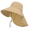 Women's Wide Brim Sun Hat Integrated Head and Neck Protection Foldable UV Protection Outdoor Fishing Hiking Cap