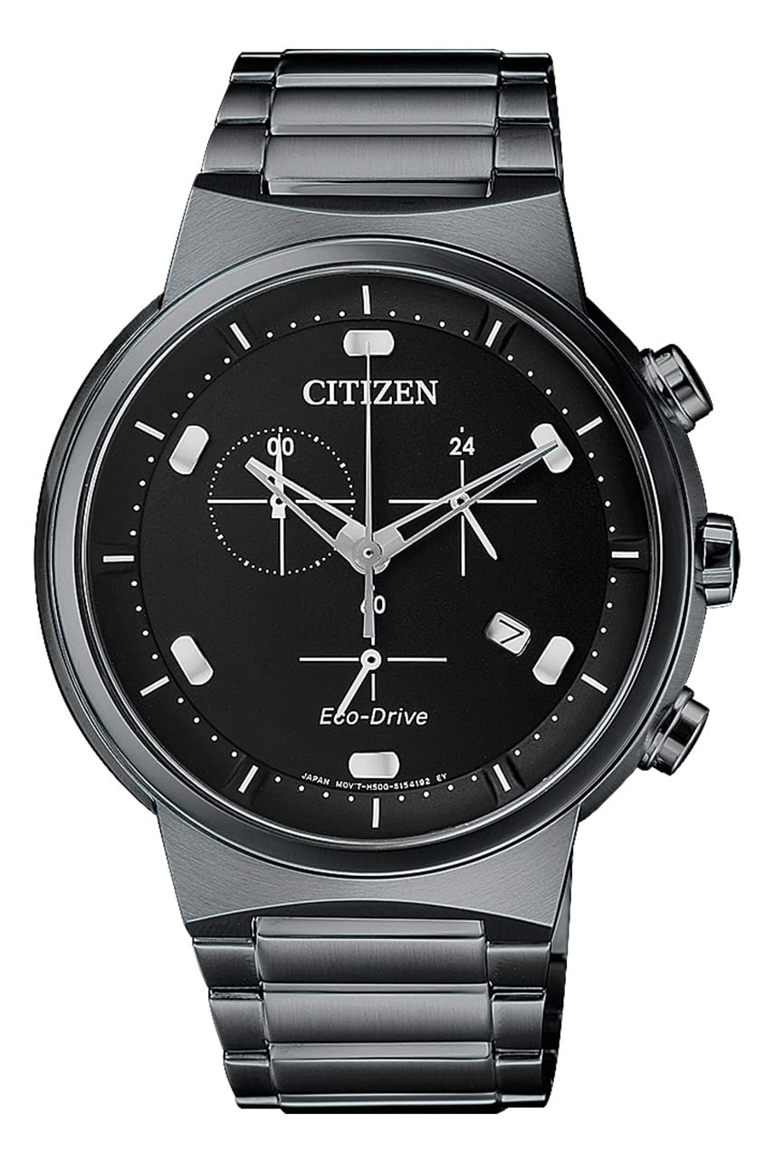 

CITIZEN Chronograph Quartz Watch Sapphire Glass Black Overseas Model [Citizen] Eco-Drive AT2405-87E Men s [Item]