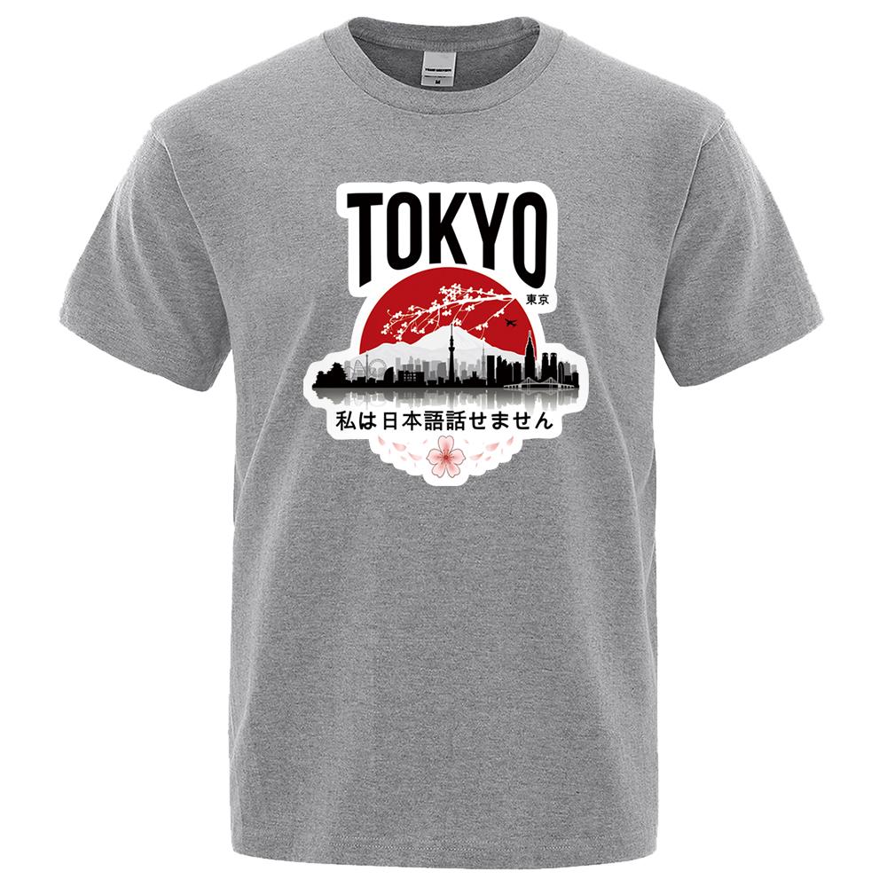 Tokyo Print T-shirts I Don't Speak Japanese Design Man's T-shirt Men Clothes 2023 Summer T Shirt Men's Brand Black Tops Tees