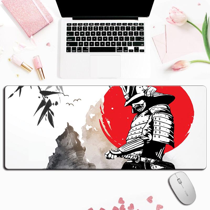 Japanese Samurai Mouse Pad Gaming XXL New Computer Home Accessories Deskmat Anti Slip Office Natural Rubber Carpet Game Desk Mat