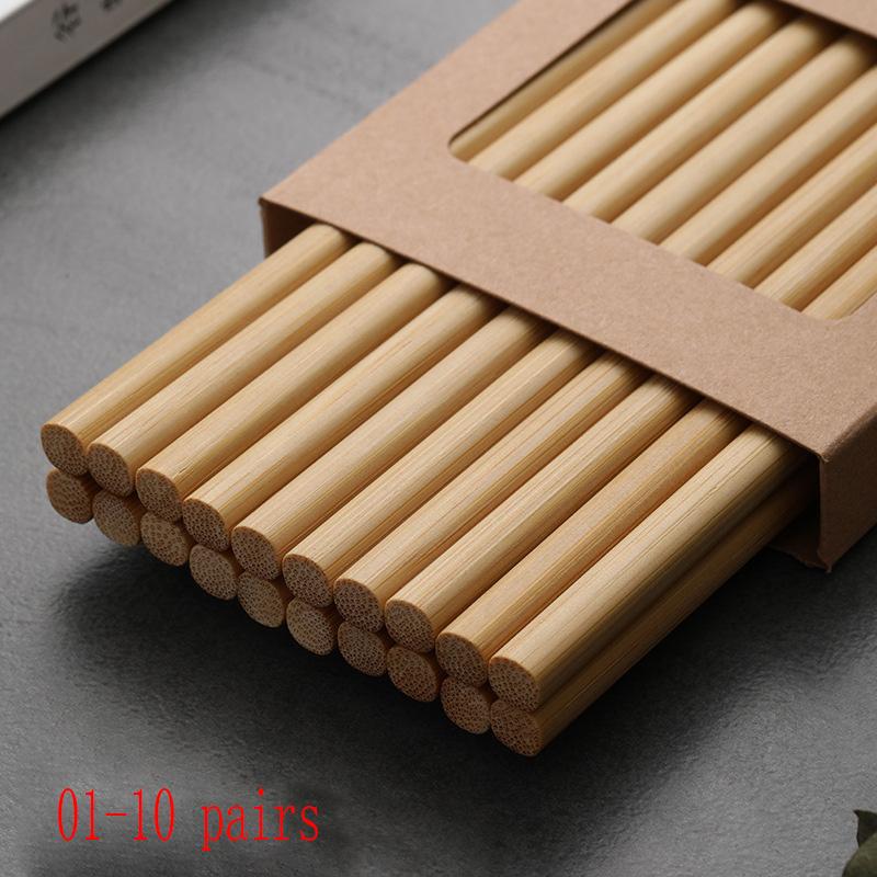 Premium Natural Bamboo Chopsticks with Crystal Tips Nanmu Bamboo Chopstick Set Mold-Resistant & Non-Slip Tableware