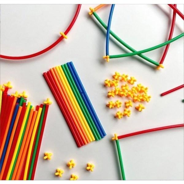 Игрушечный соломенный блок Attic 300 соломинок + 200 соединительных блоков Корейские — фото 4
