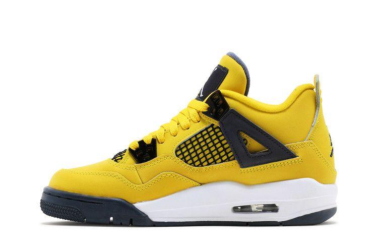 Kids' Sneakers Jordan 4 Retro Lightning (2021) (GS) Tour Yellow/Dark Blue Grey-White