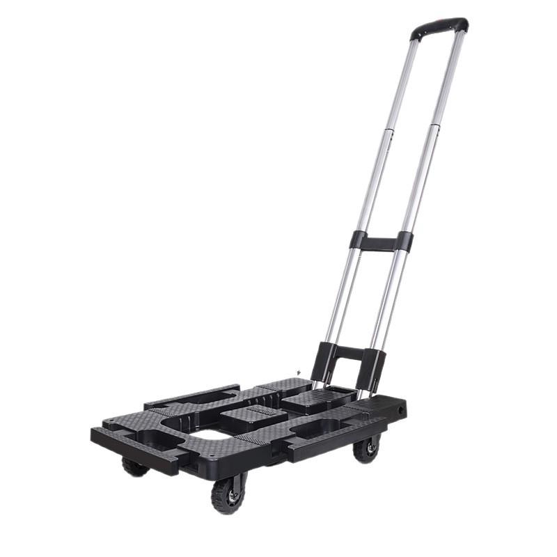 Aluminum Ultralight Foldable Trolley with Telescopic Design and Universal Wheels