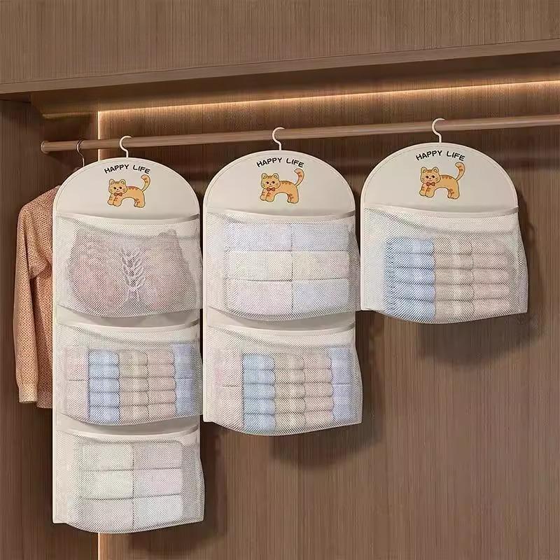 Large-capacity Sock Storage Gadget, Dormitory Wardrobe Hanging Underwear Multi-layer Pantyhose Hanging Bag, Hanging and Organizing Mesh Bag
