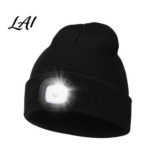 Hands Free LED Hat for Daily Life Knitted with Detachable Light Rechargeable Warm Winter Cap Outdoor Sports Built in Flashlight Safety Illumination