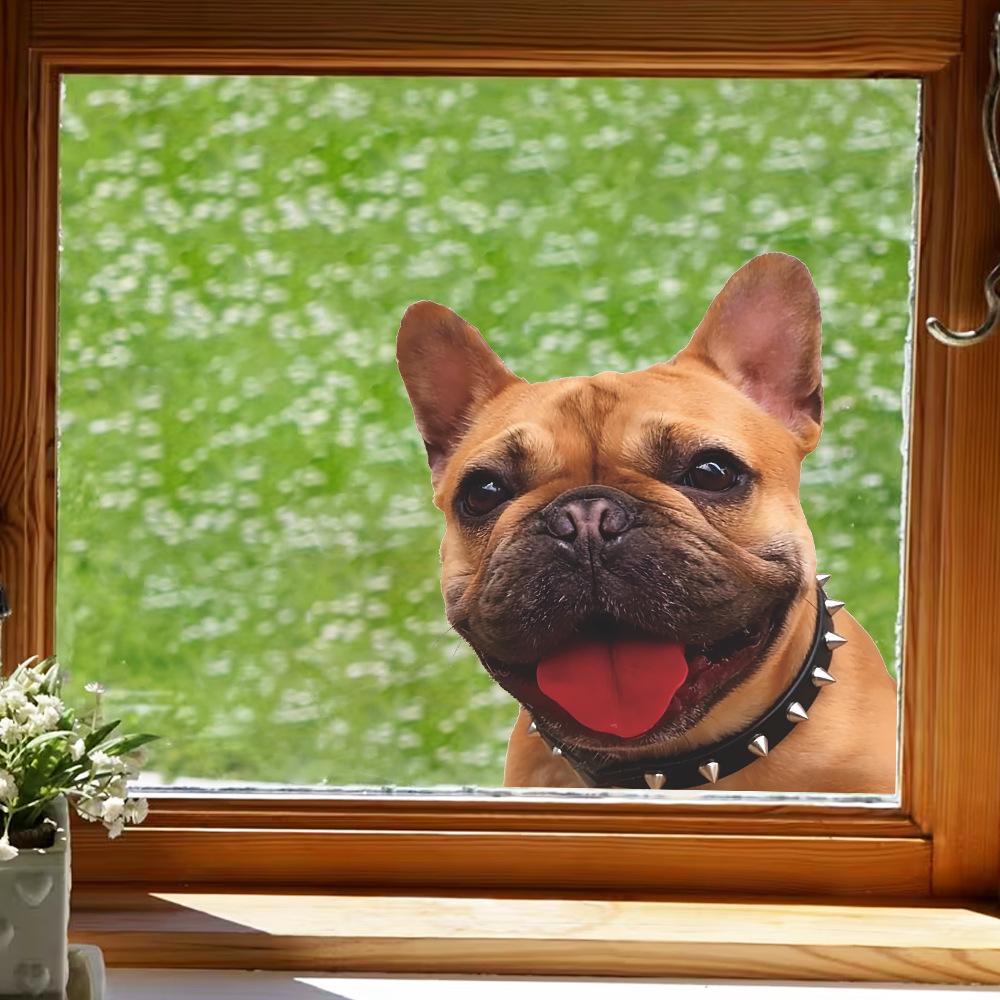 Cute French Bulldog Wall Sticker Waterproof Home Wall Decor Pet Decal Self Adhesive Removable