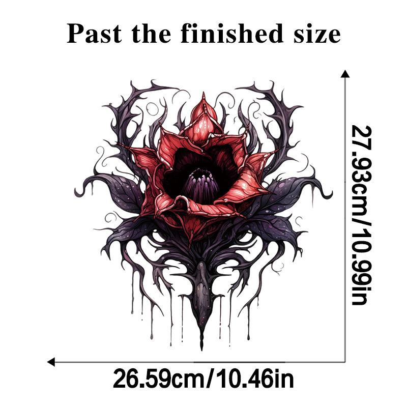 Evil Chomper Flower Wall Stickers Halloween Decor Peel and Stick Vinyl Art for Bedroom Bathroom Cabinet Home Decoration
