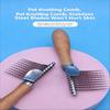 Dog And Cat Dematting Brush & Undercoat Rake, Professional Pet Dematting Comb With Wood Handle, Stainless Steel Deshedding Tool
