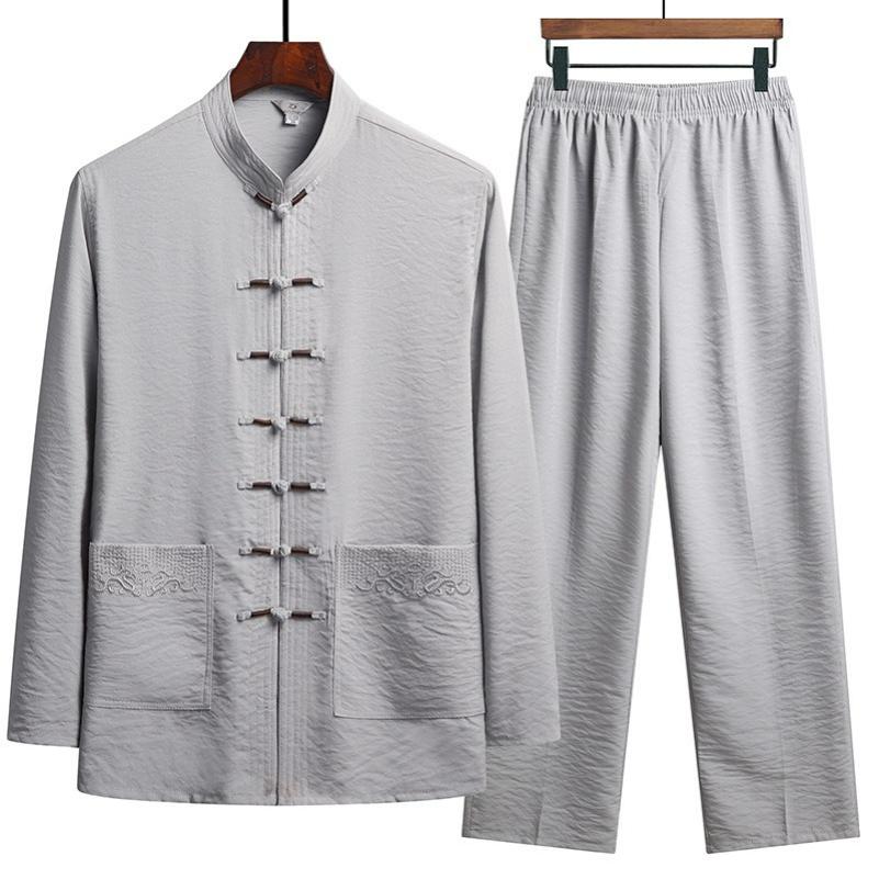 

Tang Suit Men s Long-sleeved Suit Autumn Dad Summer Men s Chinese Style Layman Suit 180