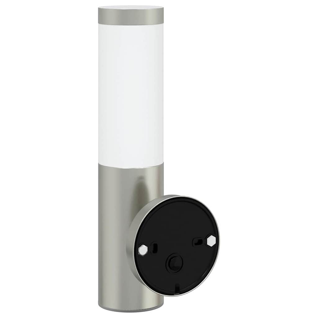 Outdoor Wall Lamp Silver 15 x 7.5 x 33 cm Stainless Steel and Plastic
