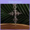 Collier Pendentif Croix Gothique Crâne Vintage Unique avec Chaîne Perles Accrocheuse