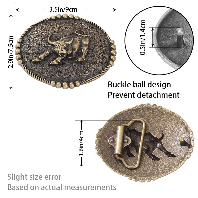 Boucles de ceinture en alliage métallique pour hommes,accessoires de ceinture faits à la main, bricolage, Style Cowboy occidental Rock