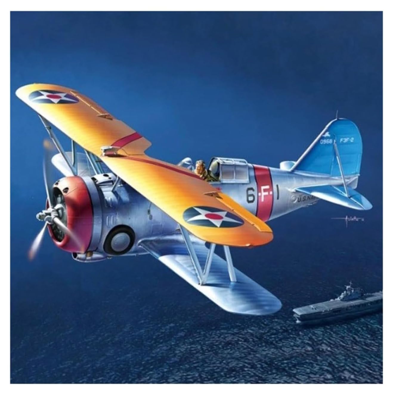 

Academy Flying Barrel Fighting Six Plastic Model Kit 12326 1/48 F3F-2 VF-6