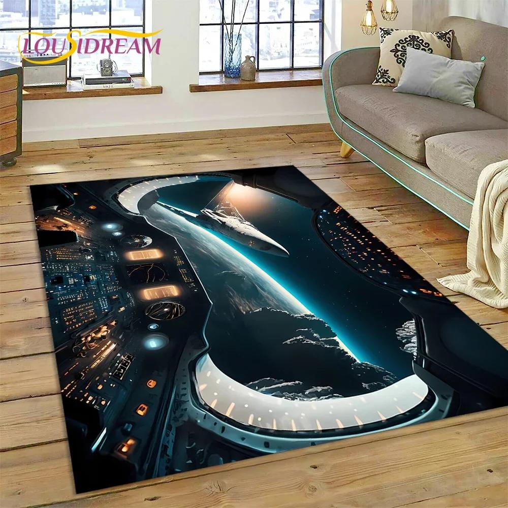 Aircraft Control Cockpit Cabin Spacecraft Dashboard Carpet Rug for Bedroom Living Room Sofa Decoration,Kid Large Decor Floor Mat