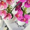 Indoor Artificial Orchid Arrangement 5 Blooms Potted Flower Display  Office Desk