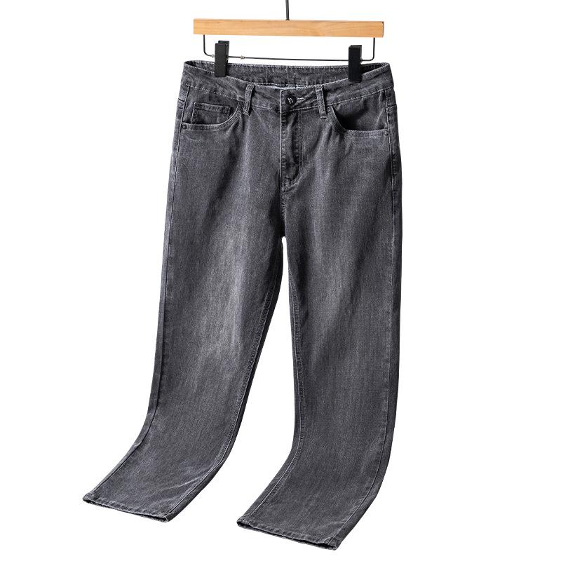 Letní tenké džíny pánské rovné nohavice volné ležérní kalhoty široké nohavice pánské kalhoty