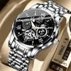Watch for Men Trendy High End Light Luxury Versatile Quartz Watches Glow Waterproof Roman Hollow Male's Clock Watch