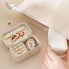 Tragbare Schmuckschatulle, Reise-Mini-Schmuck-Aufbewahrungsbox, Ring- und Ohrring-Organizer, multifunktionaler Kosmetik-Lippenstift-Organizer