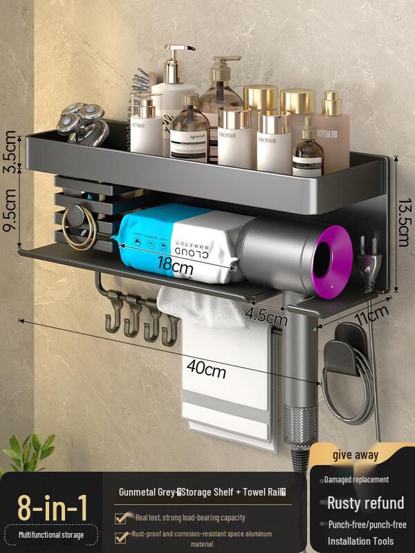 Drill-Free Suction Cup Hair Dryer Holder