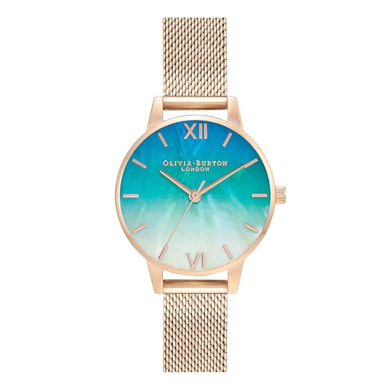 

Authorized distributor [OLIVIA BURTON] olivia burton clock ladies OB16US66 under the sea midi wishing wave teal &Rose gold mesh
