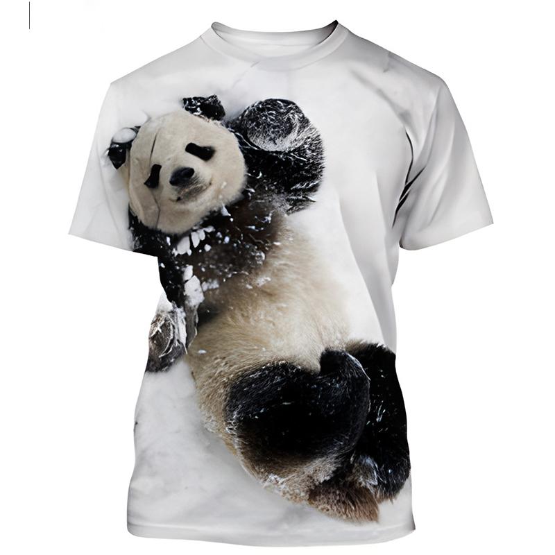 Cute Panda T Shirt Kawaii Animals 3D Print Men Women Short Sleeve T-Shirts Fashion Streetwear Harajuku Kids Tops Tees Clothing