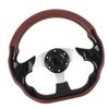 13in Car Steering Wheel PU Sporty Look Enhanced Grip Race Style Steering Wheel for 6 Hole Steering Wheel Hub Adapter