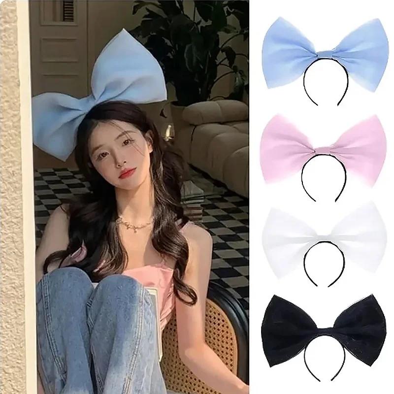 5 Colors New Oversized Three-dimensional Bow Fabric Headband Sweet Cute Hair Clip Girl Exaggerated Hair Accessory Headwear