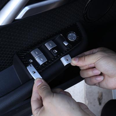 For BMW X1 X2 X3 X4 X5 X6 F48 F47 F25 F26 F15 F16 Silver Car Window Lift Decoration Button Cover Trim Sticker Car