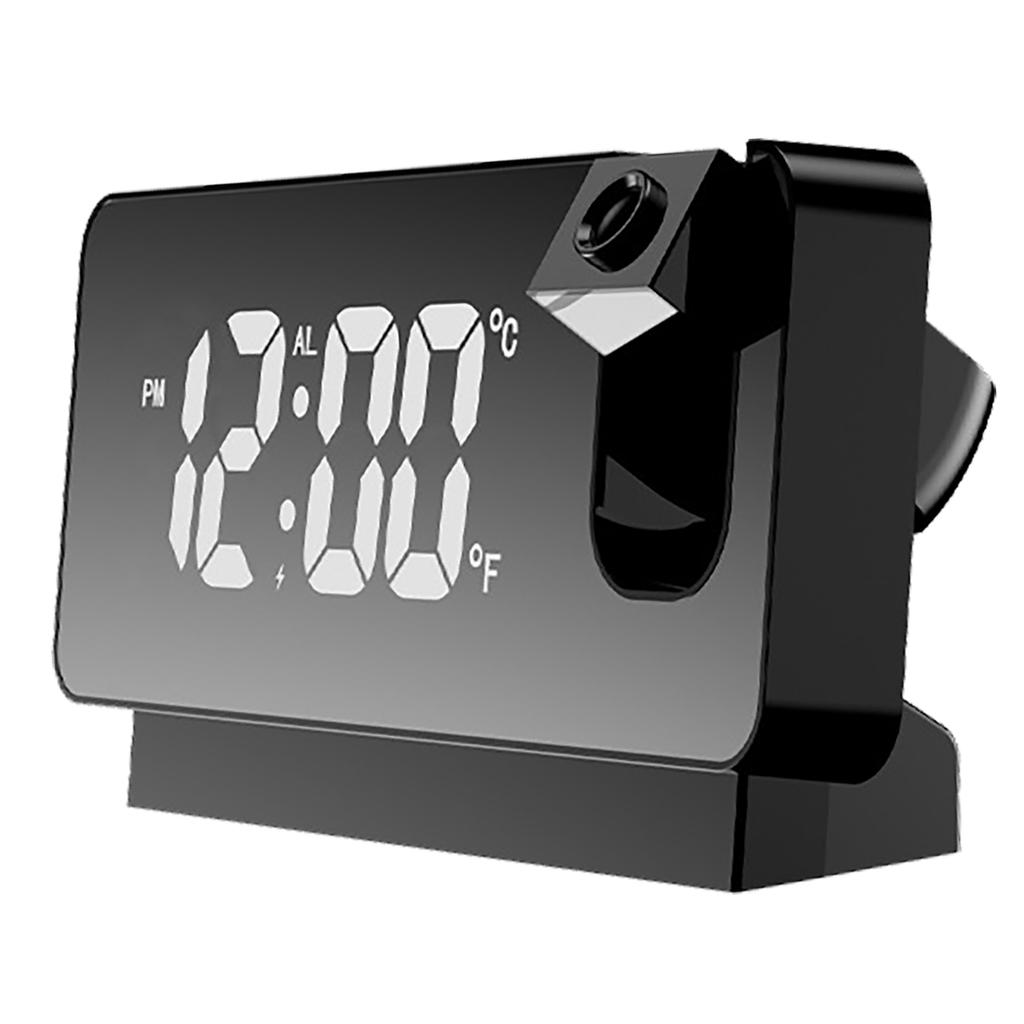 Projection Alarm Clock Large Display Versatile Silent Luminous Design USB Bedside Digital Projection Alarm Clock for Home Bedroom