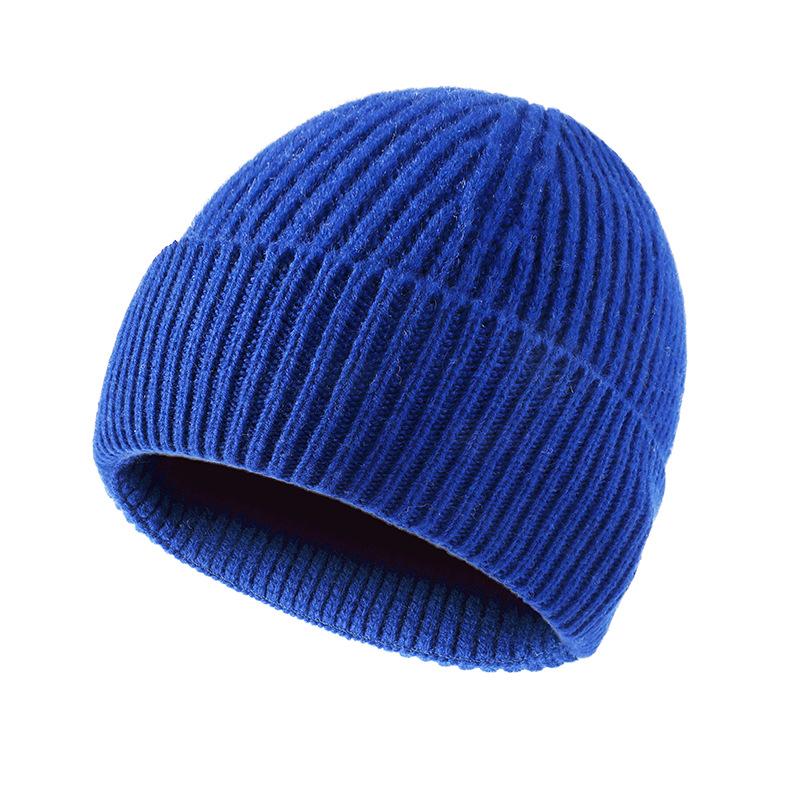 100% pure wool knitted hat thermal pullover hat autumn and winter new versatile fashion cold hat ear protector wool hat