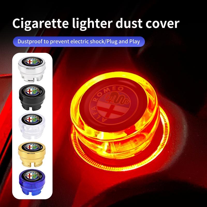 Car Cigarette Lighter Cover Dustproof Plug Decoration Cap For Alfa Romeo 159 Giulietta Giulia 147 Mito 156 159 166 GT Stelvio