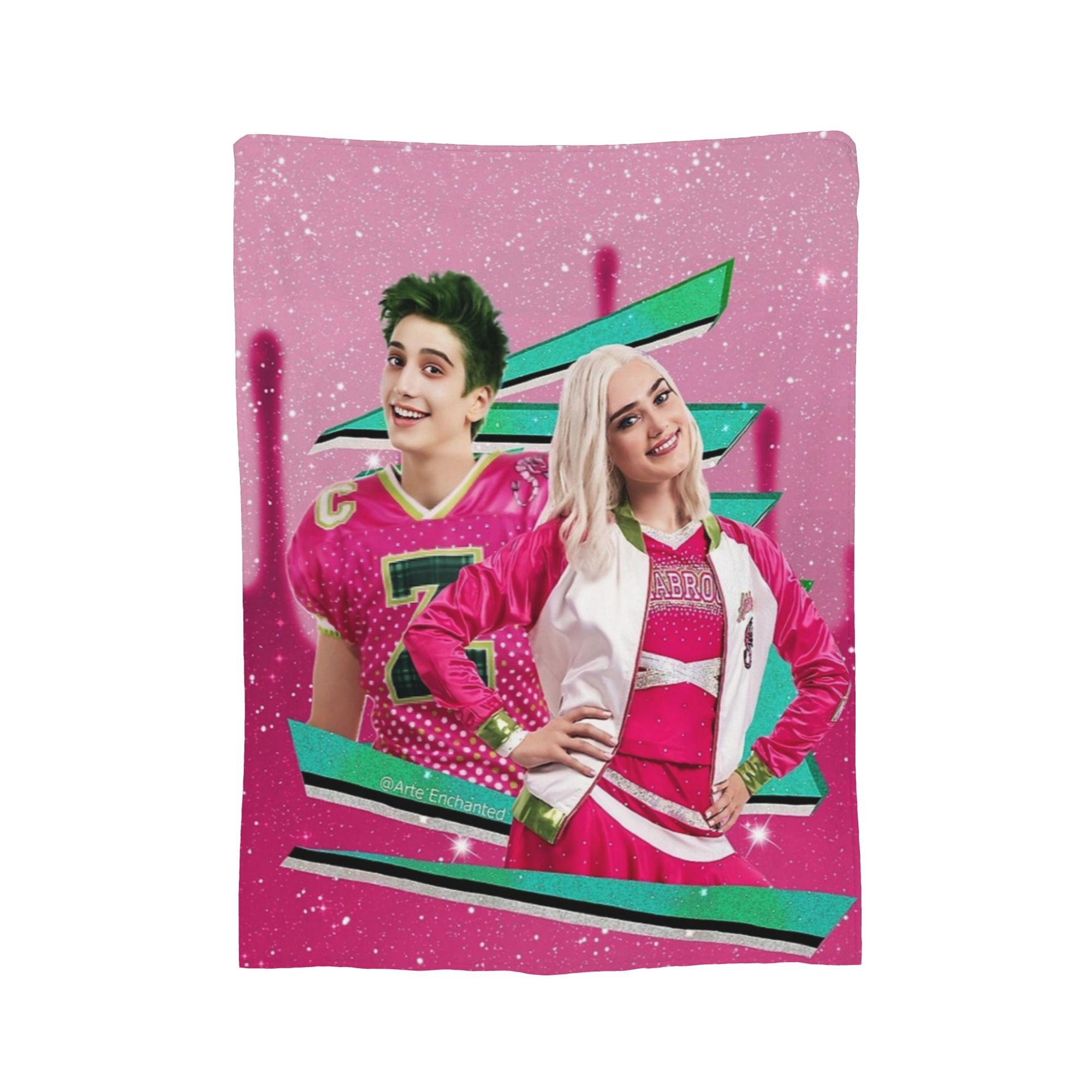 Zombies Zed and Addison Love Flannel Blanket Fashion Throw Blanket for Home 200x150cm Bedspread, 75x90cm