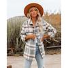 Autumn and Winter Plaid Button Down Flannel Women's Blouses & Shirts