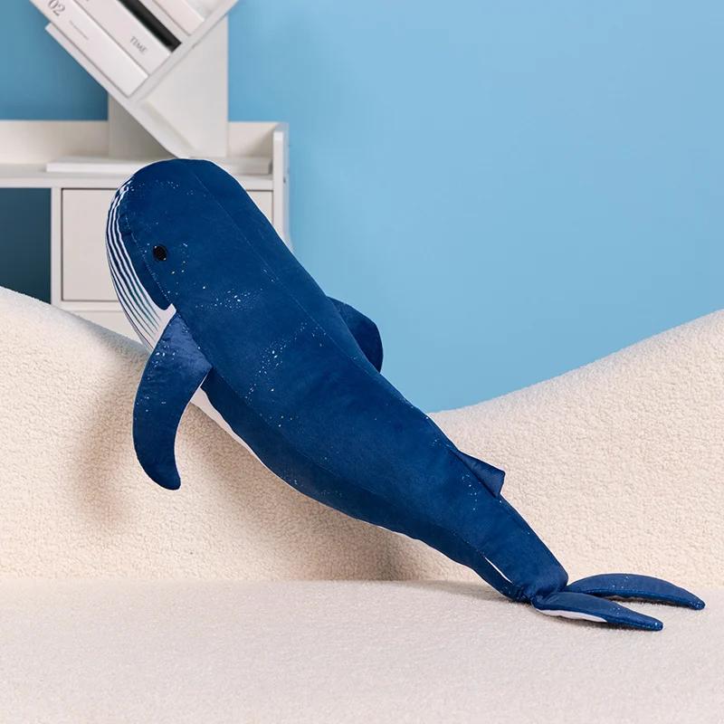 Whale Plush Toys Stuffed with Lifelike Humpback Whale Dolls Soft Shark Pillows Cushion Room Decor