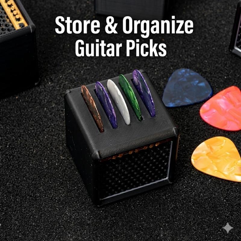 Guitar Pick Holder Case, Vintage Amp Style Guitar Pick Storage Box, Portable Guitar Pick Organizer, Gift For Guitar Players