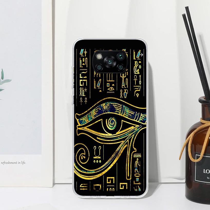 Sacred Eye of Horus Egypt Fresco Phone Case For Xiaomi Poco X7 X6 X5 M7 M8 Pro F7 Ultra Redmi 15C 15 13C 13 12C 12 10 10C 10A Ar
