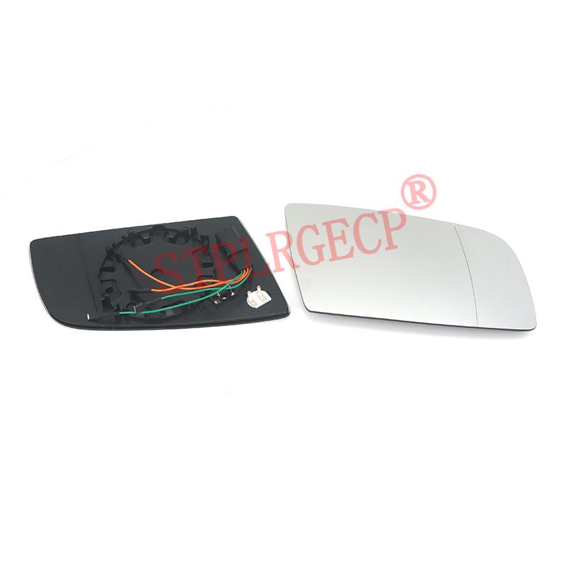 Pour BMW Série 5 6 E60 E61 E63 E64 2004-2010 – Verre de rétroviseur latéral chauffant de remplacement avec plaque
